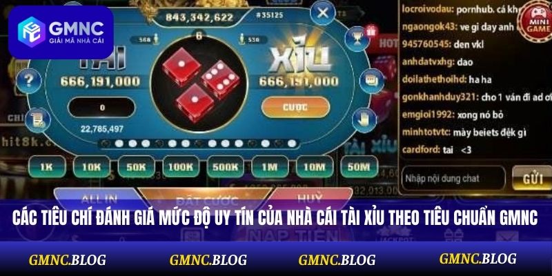 Các tiêu chí đánh giá mức độ uy tín của nhà cái tài xỉu theo tiêu chuẩn GMNC